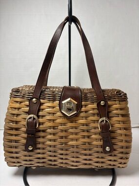 Mr. Jonas VTG Structured Wicker Basket Purse
